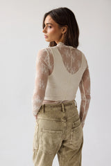 Drea Lace Layering Top in Cream