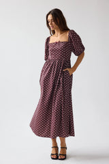 Jersey Polka Dot Midi Dress