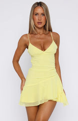 I Picked You Mini Dress Lemon