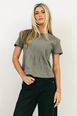 Cattelain Pleated Top in Charcoal