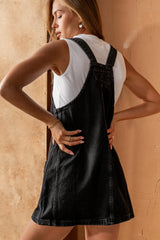 Koa Denim Mini Dress in Black