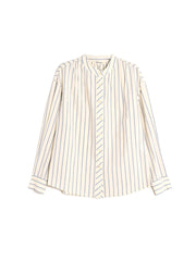 Adelaide Stand Collar Stripes Blouse