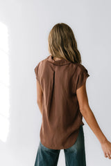 Poppy Collared Blouse in Red-Brown