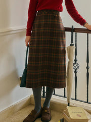 Tallulah Scottish Vintage Plaid Straight Skirt