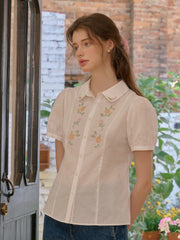 Elianna Peter Pan Collar 100% Cotton Blouse