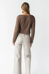 Jordy Textured Top in Brown