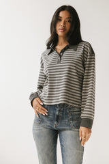 Kessie Striped Top in Grey