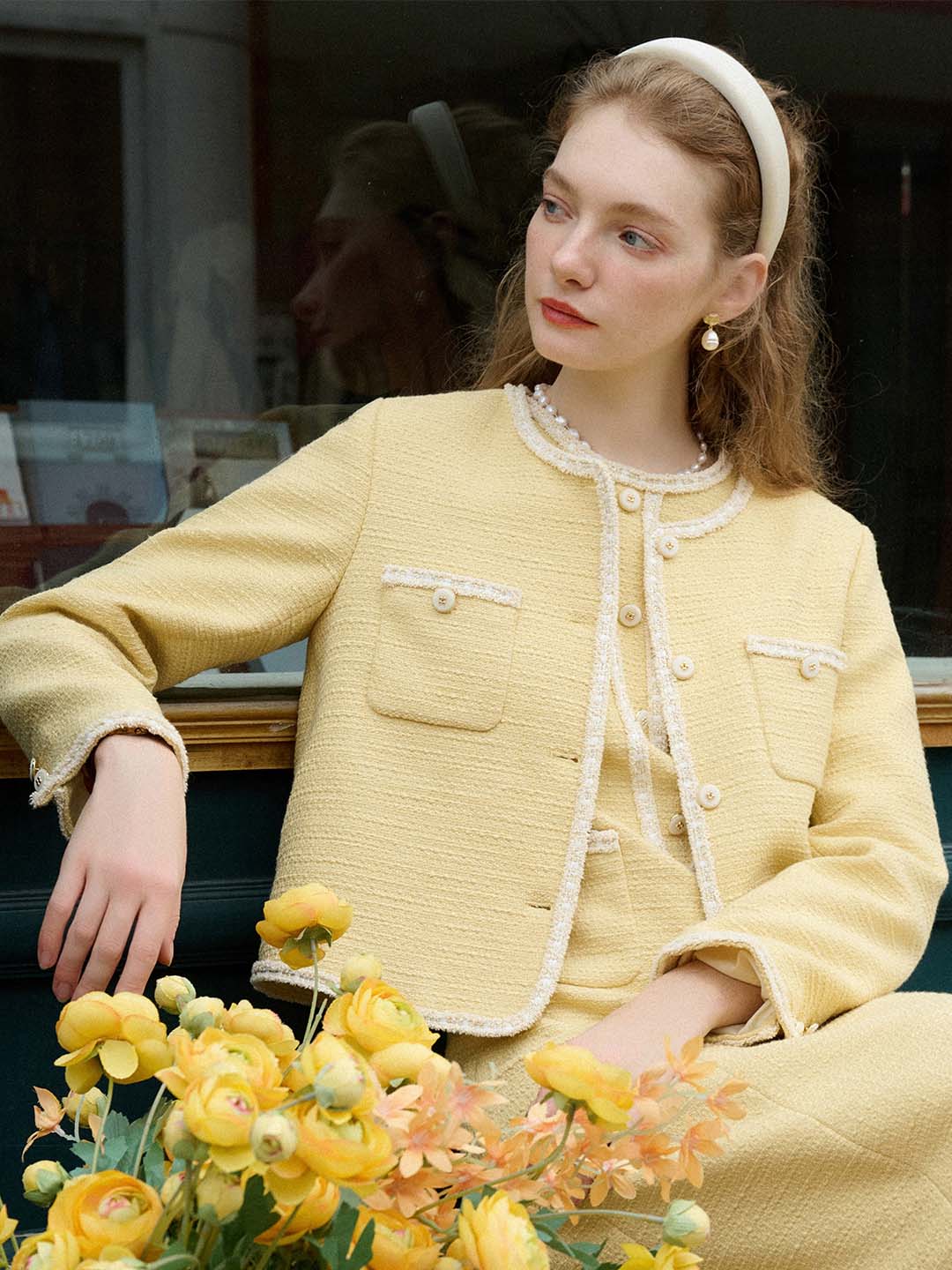 Charlotte Exquisite Color-Blocked Tweed Jacket