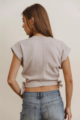 Sidney Ruched Top in Taupe