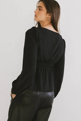 Maeve Twist Front Blouse in Black