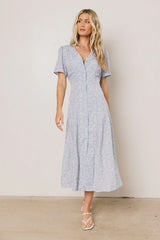 Kade Floral Midi Dress in Blue
