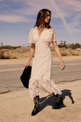 Maxene Embroidered Midi Dress
