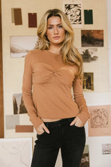 Ariana Twist Front Top in Camel
