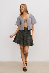 Ember Gingham Top in Black