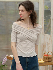 Paige Off-Shoulder Cross Fold Top