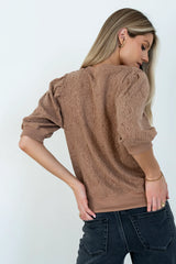 Marrel Textured Top in Brown