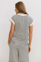 Zia Striped Top in Black