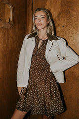 Myles Floral Mini Dress in Brown