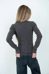 Bennet Lace Trim Top in Black