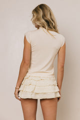 Sunny Mock Neck Top in Peach