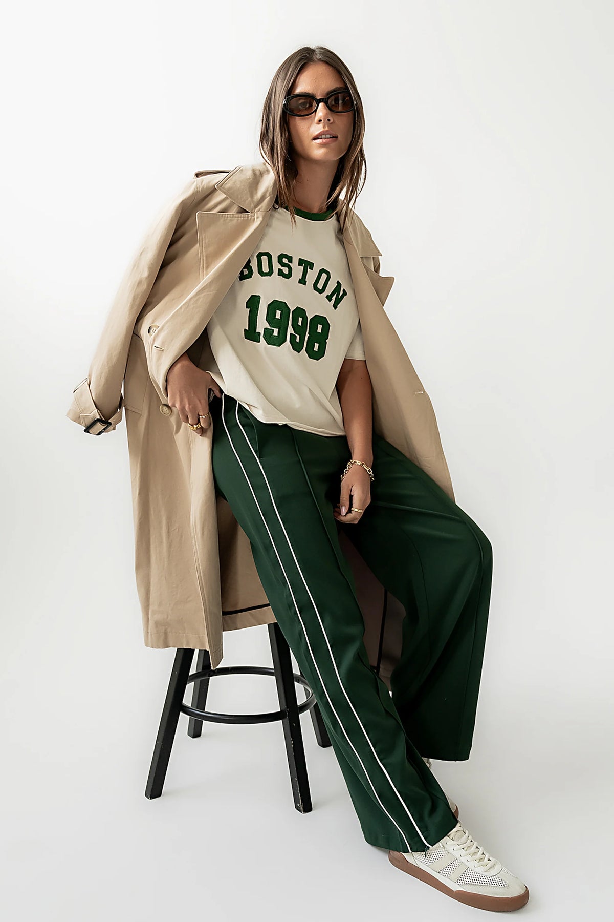 Boston Oversized Graphic Tee in Green