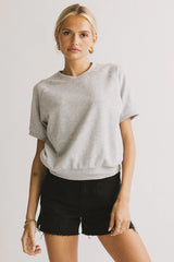 Pauly Short Sleeve Top in Heather Grey