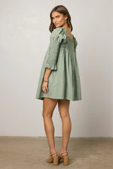 Nolan Babydoll Dress in Sage