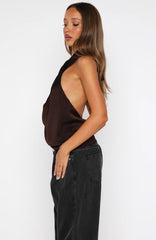 Tell Me It's Nothing Halter Top Chocolate