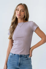Martha Boatneck Top in Lavender