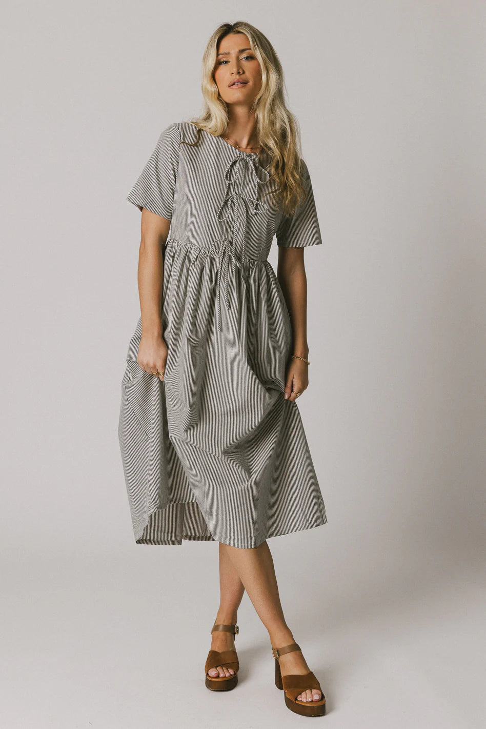 Narla Striped Maxi Dress in Navy