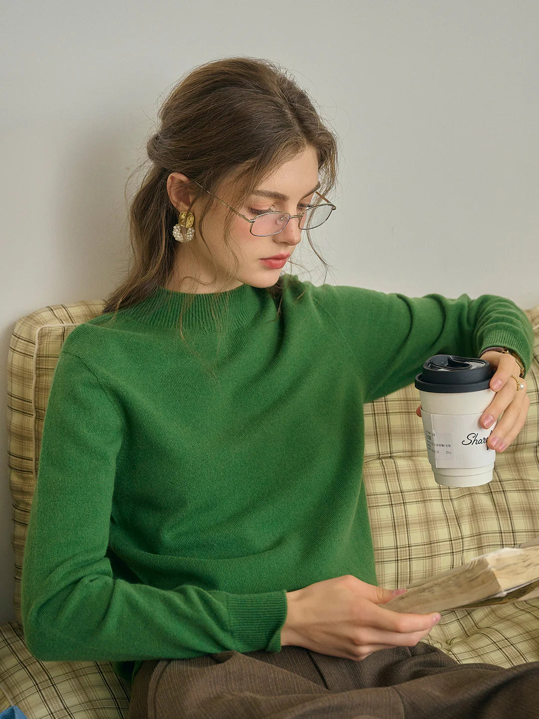 Kamari Mock Neck 100% Wool Slim Fit Knit Sweater