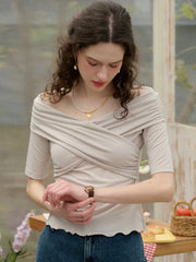 Paige Off-Shoulder Cross Fold Top