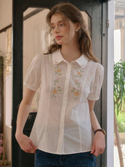 Elianna Peter Pan Collar 100% Cotton Blouse