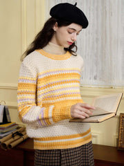 Olive Classic Crew Neck Contrast Sweater