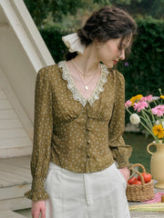 Laurel V-Neck Floral Blouse