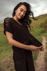 Toso Crocheted Top in Black