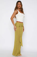 Out At Sea Knit Maxi Skirt Chartreuse