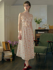 Lucille Ruffle Lantern Sleeve Slip Dress