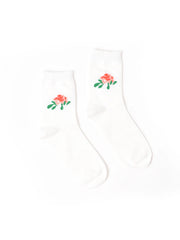Lena Floral Printed Crew Socks
