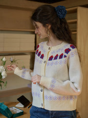 Lorelai Round Neck Winter Patter Sweater