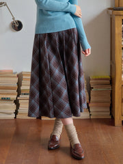 Jaylani Plaid Midi Skirt