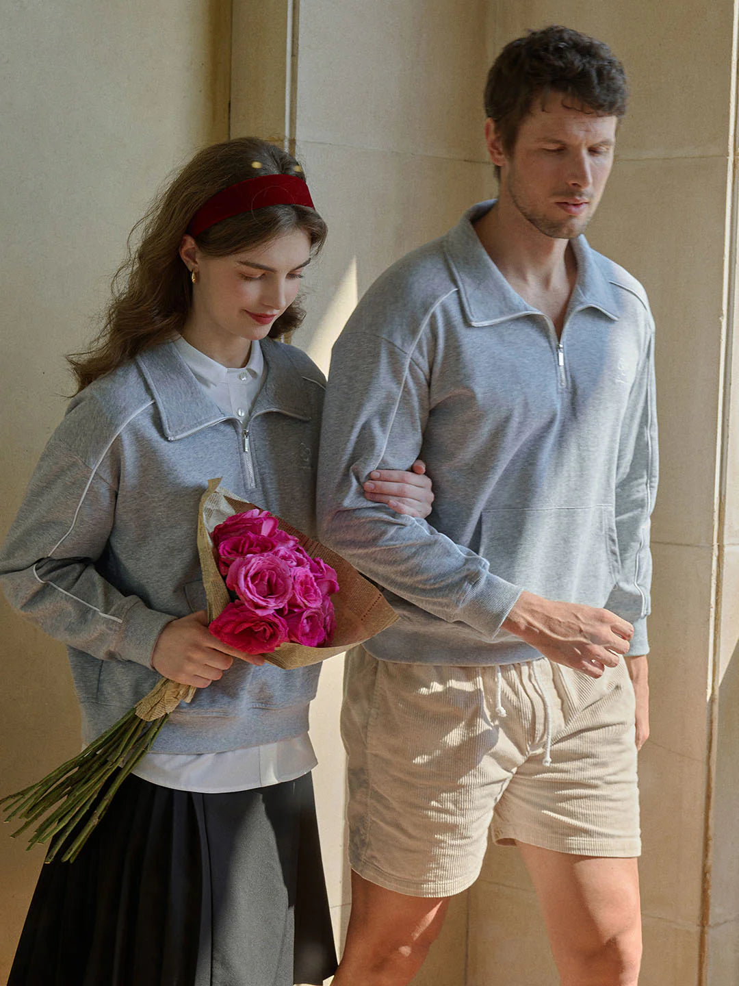 Kamila Exclusive Logo Embroidered Lapel Sweatshirt