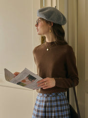 Kamari Mock Neck 100% Wool Slim Fit Knit Sweater