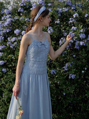 Kaylani Square Neck Bow Suspender Dress