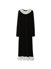 Milan Round Neck Beading Velvet Dress