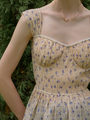 Victoria Square Neck Accordion Pleats Lyocell Top