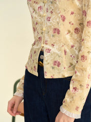 Savannah Round Neck Lace Collar Floral Blouse