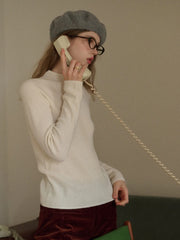 Abby Mock Neck Ribbed Sweater