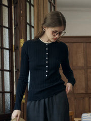 Daisy Round Neck 100% Wool Sweater