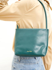 Leather Jane Handbag-Atrovirens